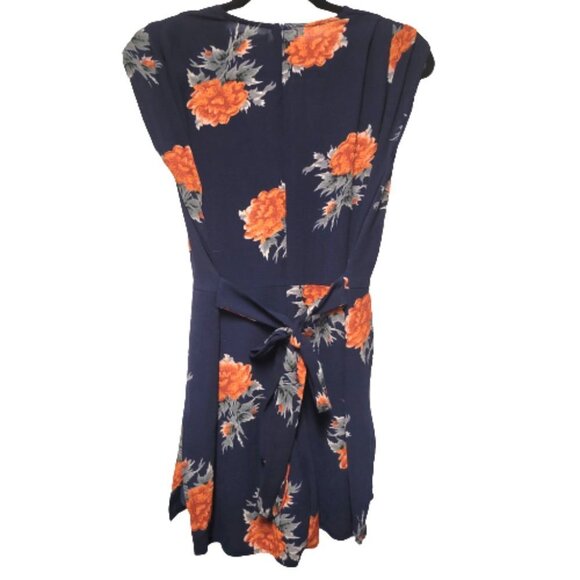 Floral Mini Romper Dress Sleeveless V Neckline - Picture 7 of 16